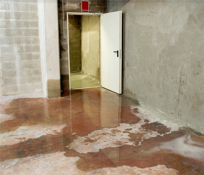 water covering the floor of the basement