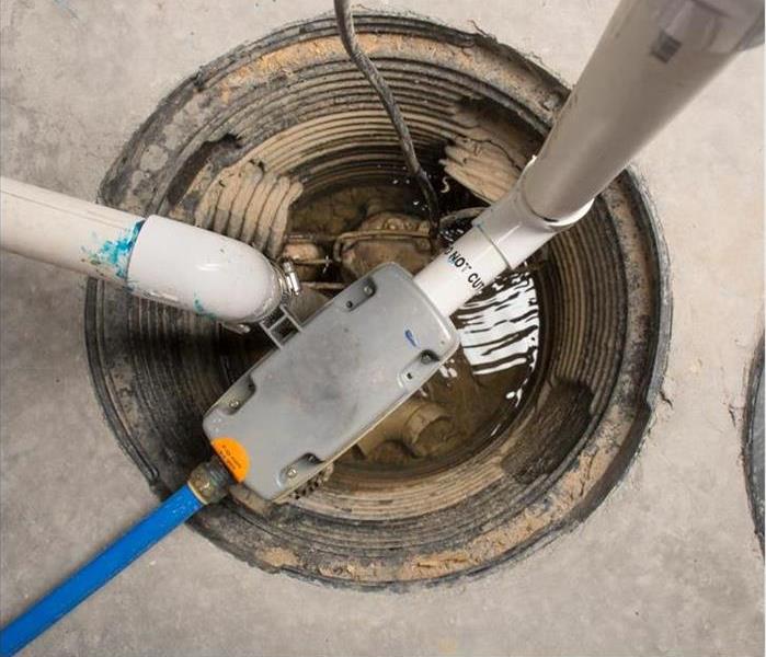 overhead view of a sump pump